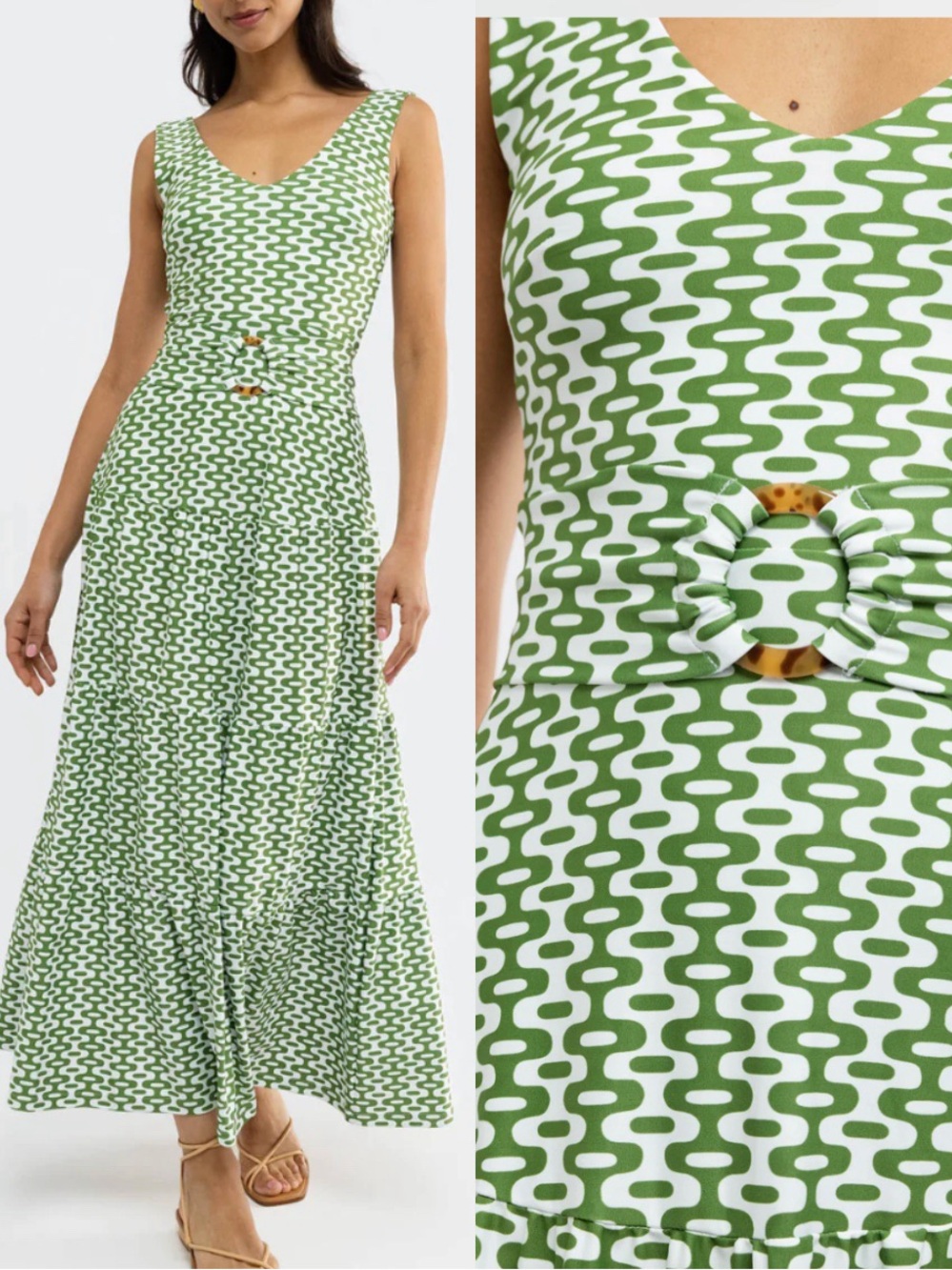 Smith & Quinn Ginger Dirty Martini Tiered Maxi Dress Sz S 🧡🍄